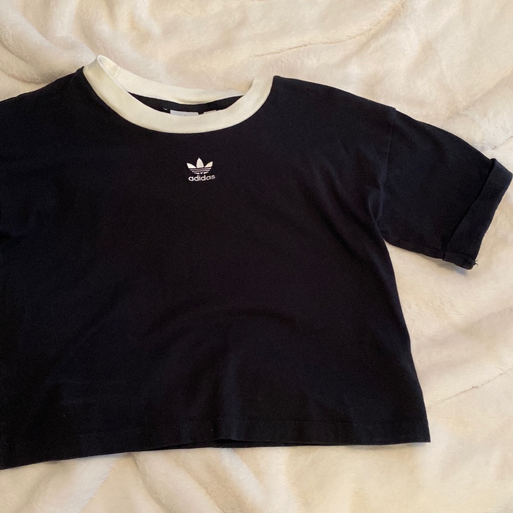 Black adidas crop top